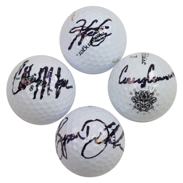 Bryson Dechambeau, Collin Morkaya, Corey Conners, & Hideki Matsuyama Signed Golf Balls JSA ALOA