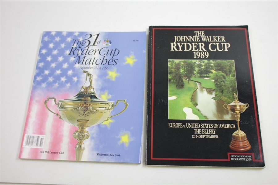 Seven (7) Official Ryder Cup Programs - 1987, 1989, 1993, 1995, 1999, 2001, & 2002