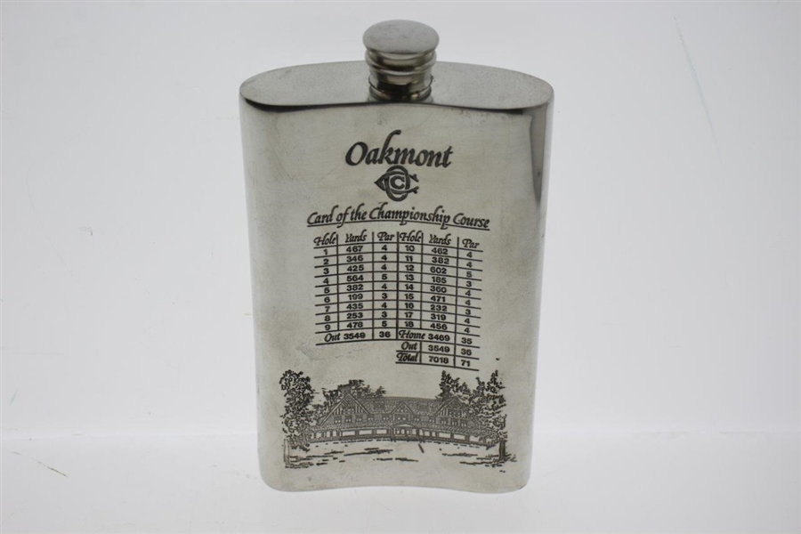 Oakmont Country Club Sheffield England Pewter Flask