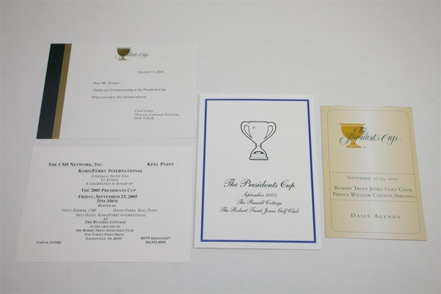 Ken Venturi's Personal 2005 The President's Cup Tickets, Pamphlets, Program, & more