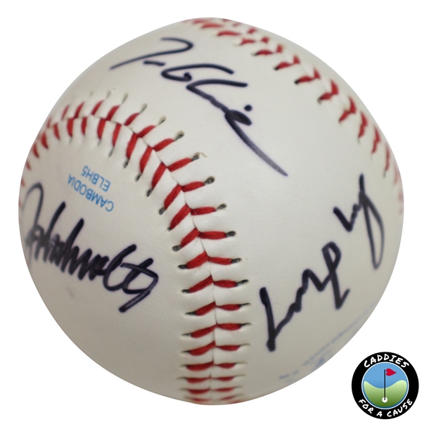 Greg Maddux, Tom Glavine, & John Smoltz Triple-Signed Baseball JSA ALOA