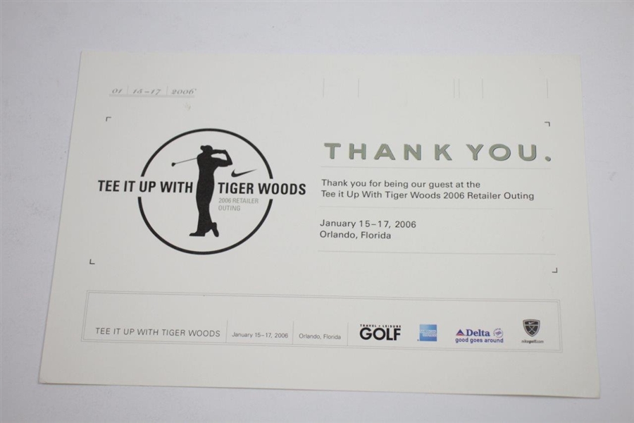 Tiger Woods Signed 'Tee it up with Tiger Woods' Black Flag - 2006 Retailer Outing JSA ALOA