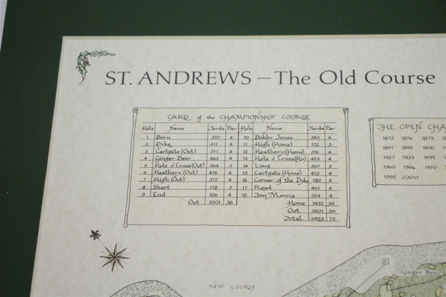 'St. Andrews - The Old Course' & 'Turnberry - The Ailsa Course' Alba Cartographics Matted Prints