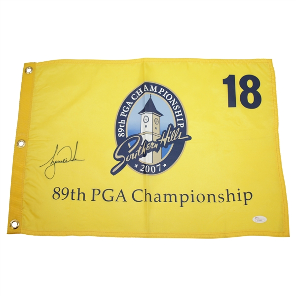 Tiger Woods Signed 2007 PGA Championship at Southern Hills Screen Flag JSA FULL #Z70885