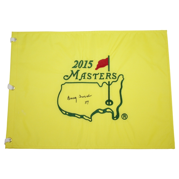 Doug Ford Signed 2015 Masters Embroidered Flag with '57' JSA ALOA