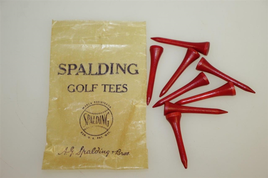 Vintage Wax Spalding Golf Tees Bag with Tees by A.G. Spalding & Bros. - Crist Collection