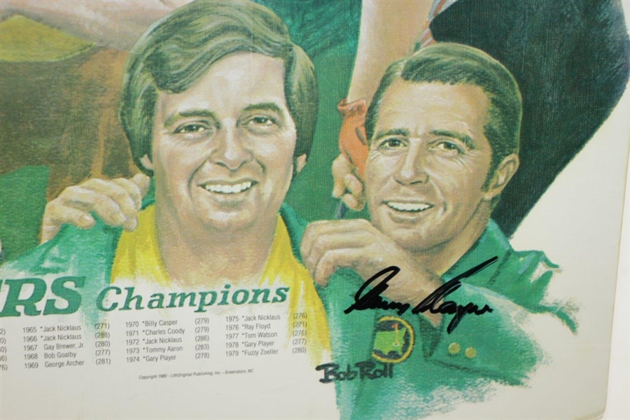 Hogan, Palmer, Snead, Nicklaus, Sarazen, Player, Burke, & Aaron Signed 'Great Masters Champs' Matted Poster JSA ALOA