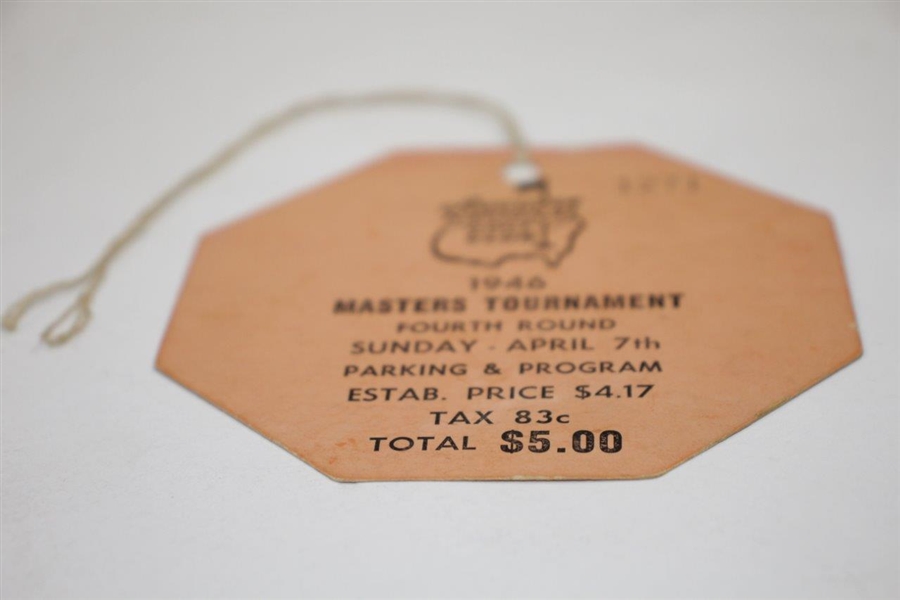 1946 Masters Tournament Fourth Rd SUNDAY Ticket #1271 - Herman Keiser Winner
