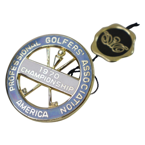 1970 PGA Championship at Southern Hills Tulsa Contestant's Wife Badge with Original Box