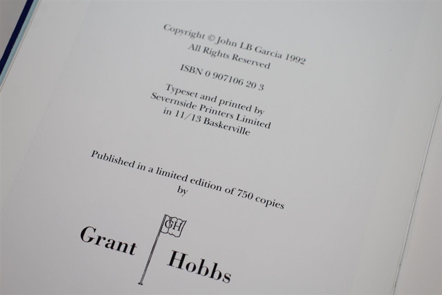 1992 'Harold Hilton: His Golfing Life & Times' Ltd Ed Author's Presentation Copy 20/100 Signed by Author John Garcia