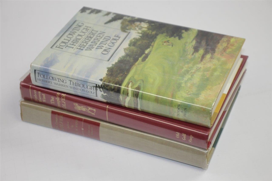 Three(3) Herbert Warren Wind Signed Books 'Following Through', Complete Golfer'(x2) JSA ALOA 