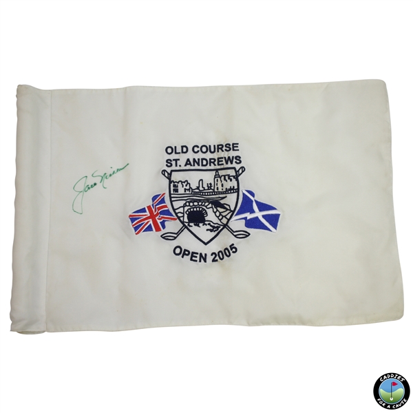 Jack Nicklaus Signed Course Flown Old Course St. Andrews 'OPEN 2005' Flag JSA ALOA