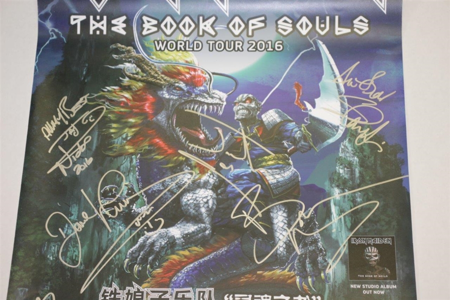 Iron Maiden 'The Book of Souls' 2016 World Tour Poster Signed by Band Members JSA ALOA