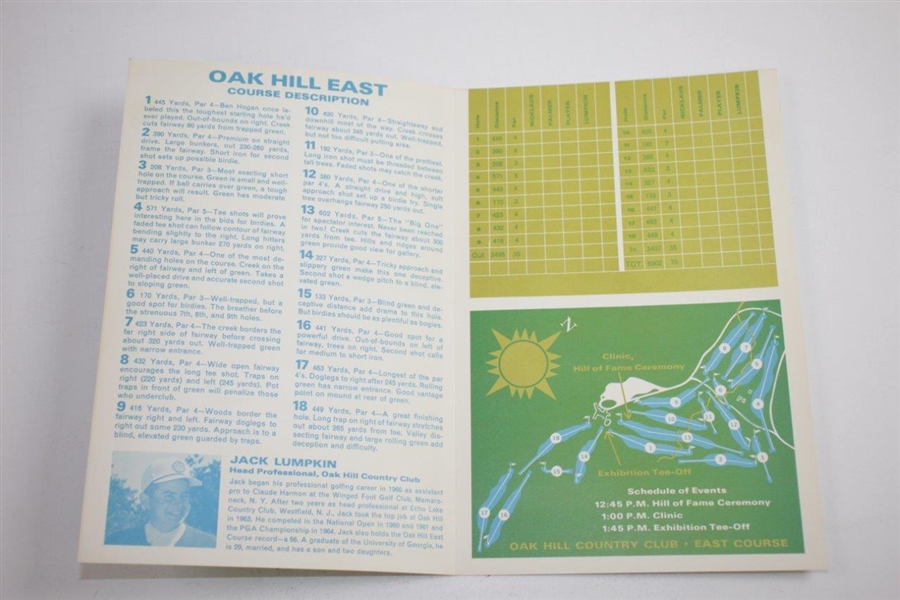 1965 Big Three Palmer, Nicklaus, & Player Exhibition at Oak Hill CC Program