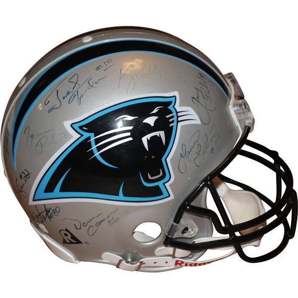 Multi-Signed Carolina Panthers Riddell NFL Helmet JSA ALOA