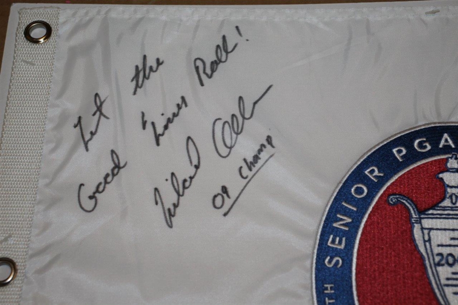 Michael Allen Signed 70th Senior PGA Championship Embroidered Flag with Good Times Roll & '09 Champ' JSA ALOA