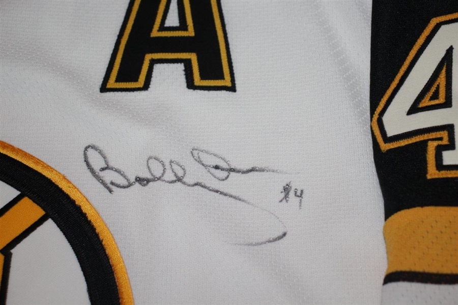 Bobby Orr Twice Signed Boston Bruins #4 NHL Jersey JSA ALOA
