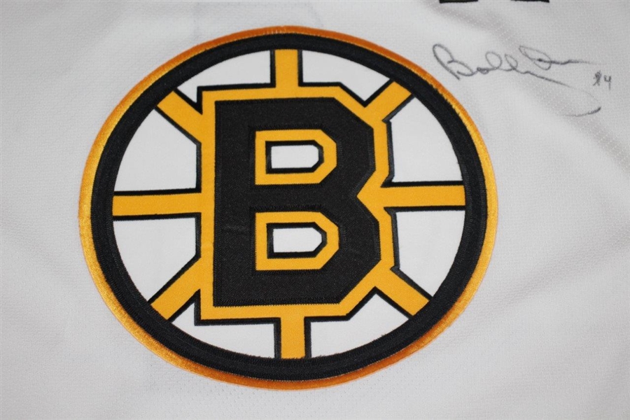Bobby Orr Twice Signed Boston Bruins #4 NHL Jersey JSA ALOA