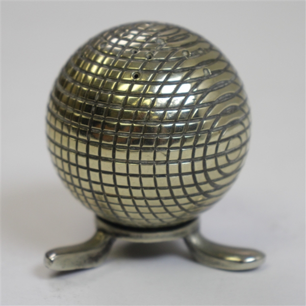 Vintage Silver Detachable Golf Ball Themed Salt Shaker with Clubhead Legs