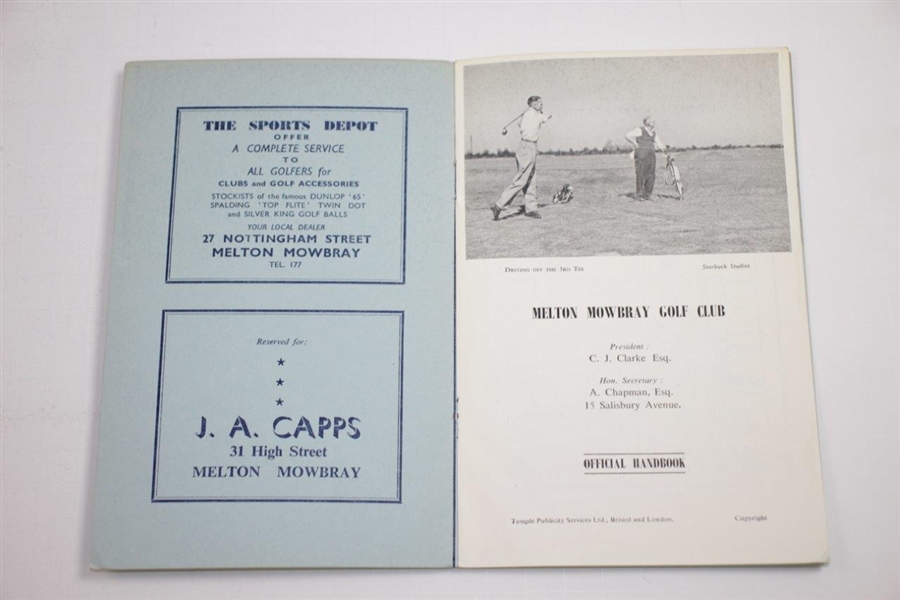 Melton Mowbray Golf Club Official Handbook