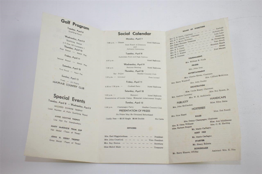 Women's State Golf Championship Programs/Guides - 1935 (Kentucky), 1958-1962-1965-1966 (Florida)