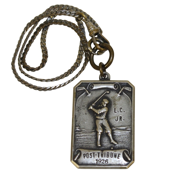 1926 Post-Tribune L.C. Jr. Runner-Up Golf Medal Won by Gillett A Blank