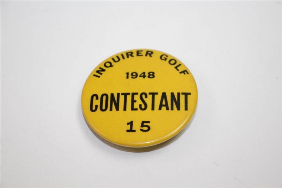1948 Philadelphia Inquirer Inv. at Whitemarsh Contestant Badge, Program, & Scorecard - Rod Munday Collection