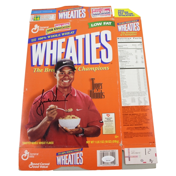 Tiger Woods Signed Wheaties 'Breakfast of Champions' Box JSA FULL #BB46585