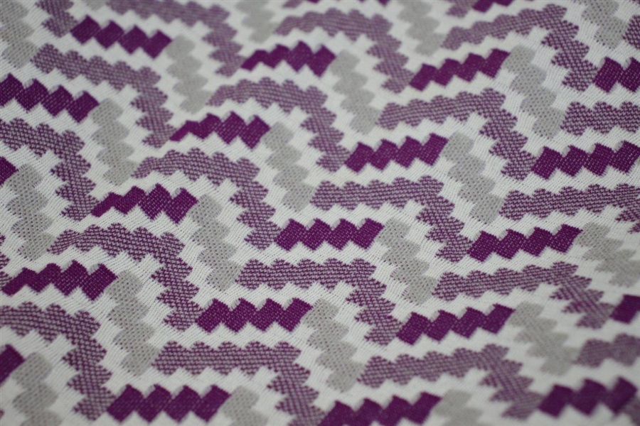 Paul Hahn's Personal Worn Di Fini Double Knit Polyester Men's Purple Geometric Pattern Golf Pants