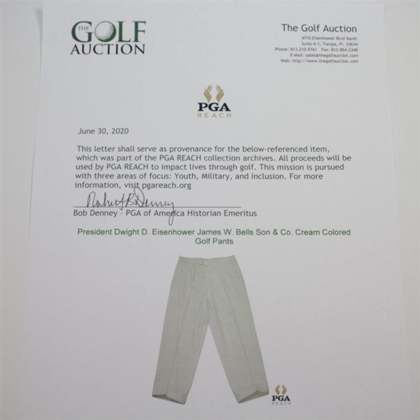 President Dwight D. Eisenhower James W. Bells Son & Co. Cream Colored Golf Pants