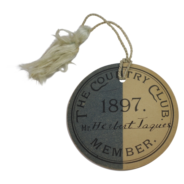 1897 The Country Club Member Badge Issued to 1909-1910 USGA President Herbert Jacques