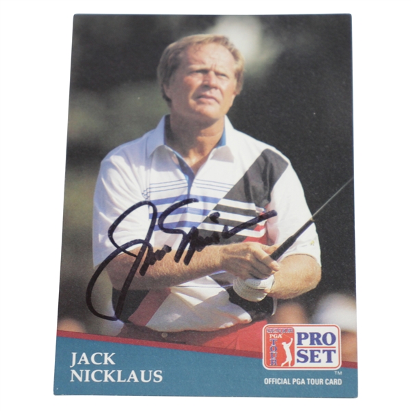 Jack Nicklaus Signed 1991 Pro-Set Golf Card JSA ALOA