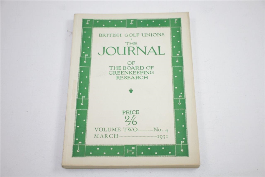 1929, 1930, & 1931 The Journal of the Board of Greenkeeping Research Golf Booklets