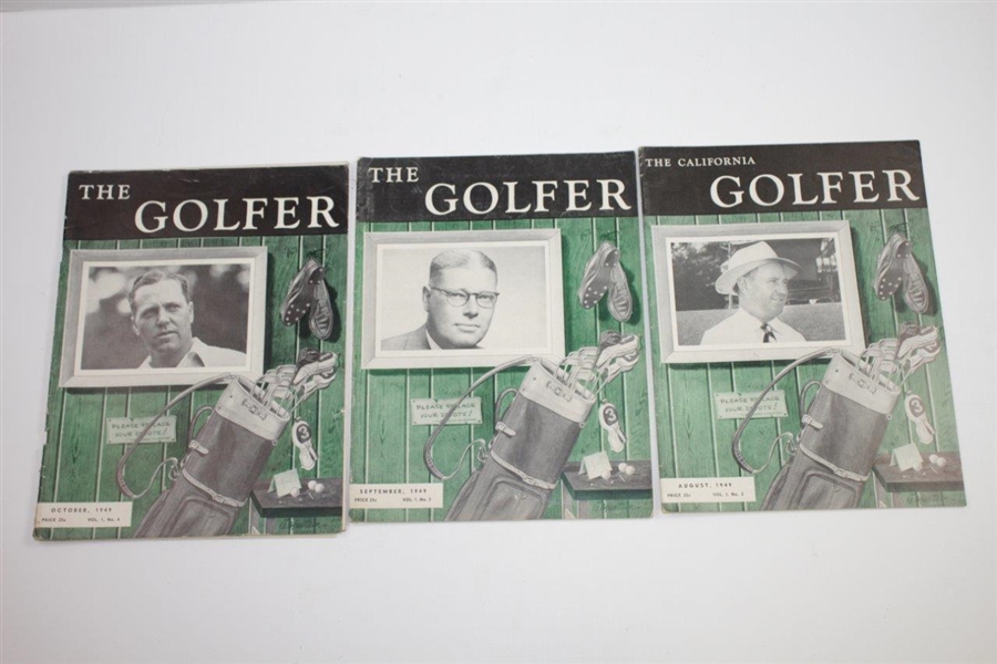 1949 The California Golfer (The Golfer) Golf Magazines - Eighteen (18)