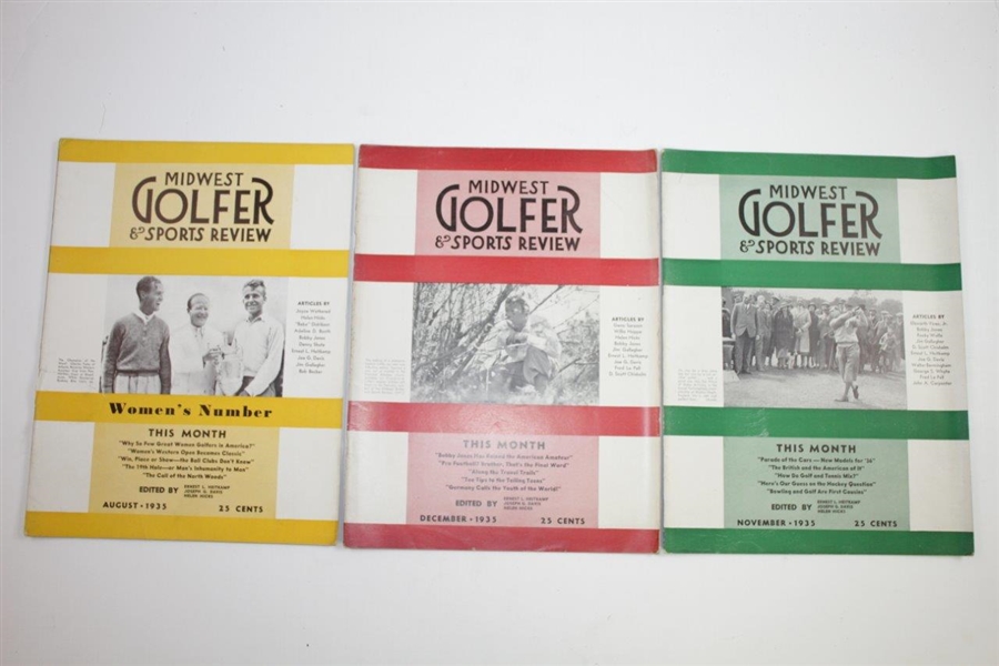 1935 Midwest Golfer & Club Review (Chicago Golfer & CC Review) Golf Magazines - Twelve (12)