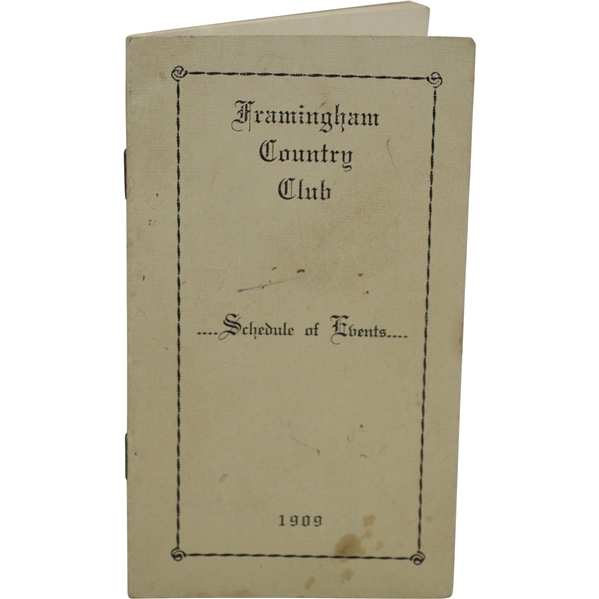 1909 Framingham Country Club Schedule of Events Booklet