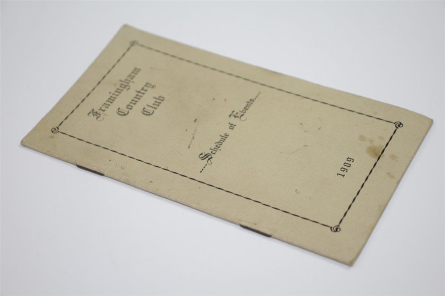 1909 Framingham Country Club Schedule of Events Booklet