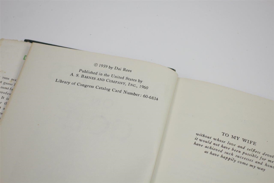 1959 'Dai Rees on Golf' Book by Dai Rees Sourced From Bert Yancey