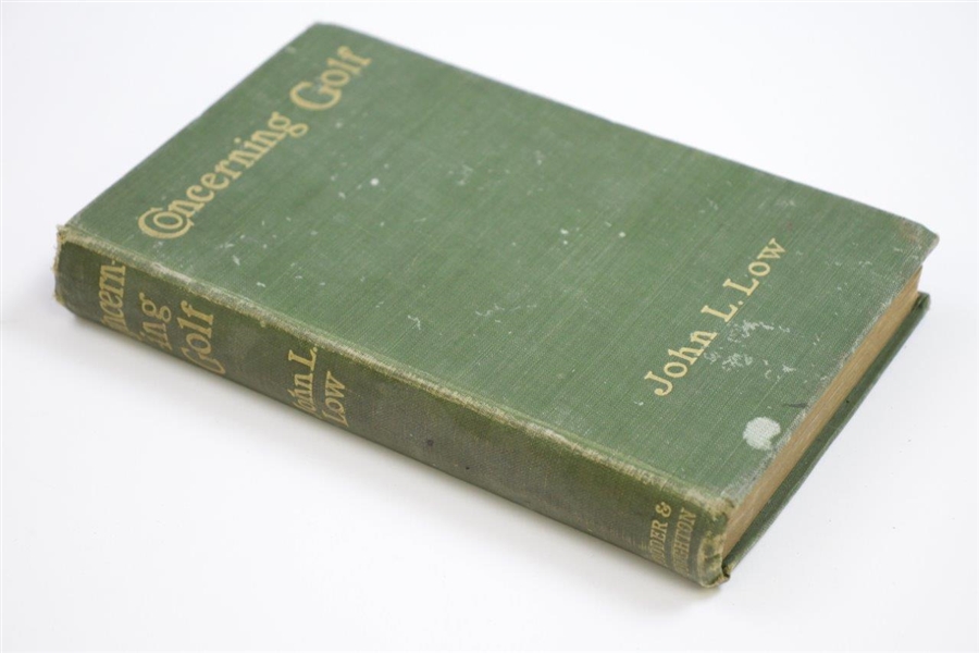 1903 'Concerning Golf' Book by John L. Low Sourced From Bert Yancey