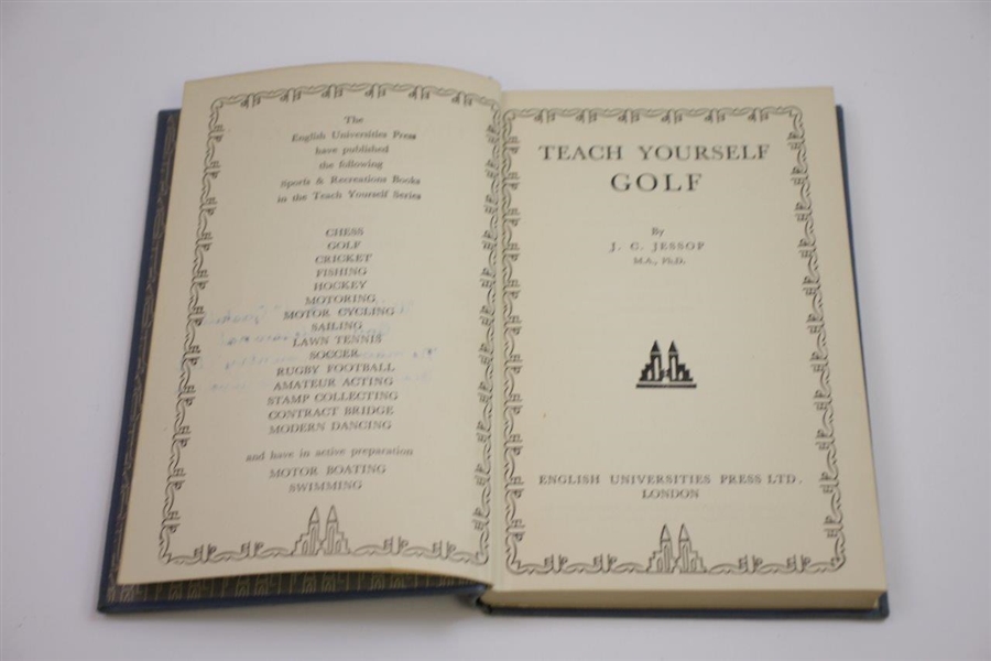 1953 'Teach Yourself Golf' New Edition Book by J.C. Jessop Sourced From Bert Yancey