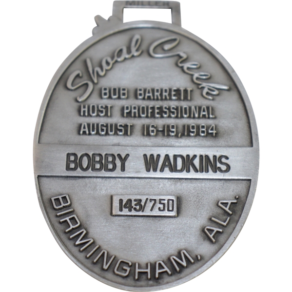 1984 PGA Championship at Shoal Creek Ltd Ed Contestant Bag Tag Issued to Bobby Wadkins