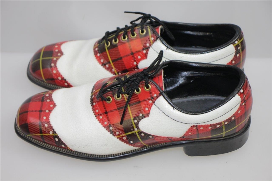 Classic Red/Black Plaid 'Arnold Palmer' Golf Shoes by Eaton - Size 7 1/2