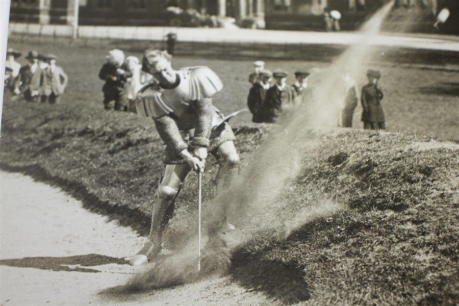 Harry Dearth 'Golf in Armour' Wire Photo Hitting Out of Sand Trap - Victor Forbin Collection