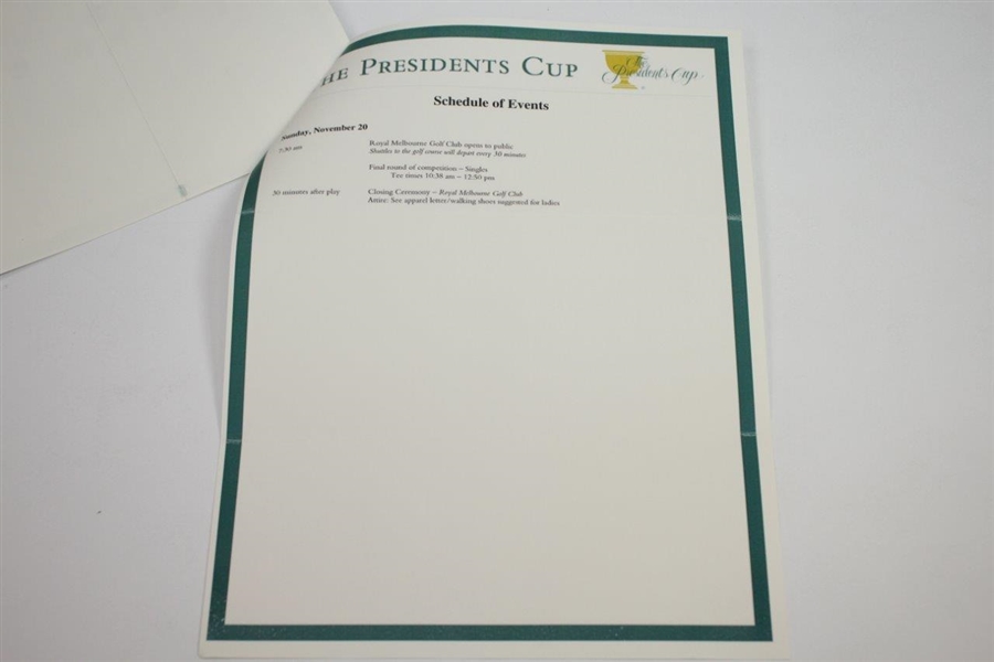 Ken Venturi's Personal Invitation to the 2011 President's Cup as Official Observer Committee