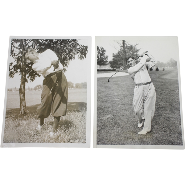 1933 US Open at North Shore GC Wire Photos - Ky Laffoon & Clarence Gamber