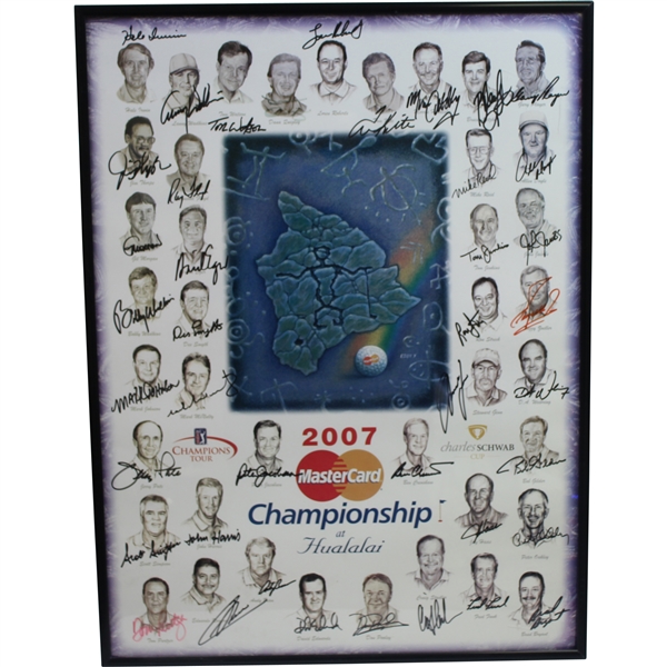 Multi-Signed 2007 MasterCard Championship at Hualalai GC Poster - Bobby Wadkins Collection JSA ALOA
