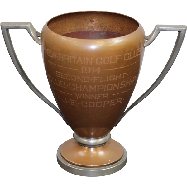1914 New Britain Golf Club Second Flight Club Championship Trophy Won by J.E. Cooper