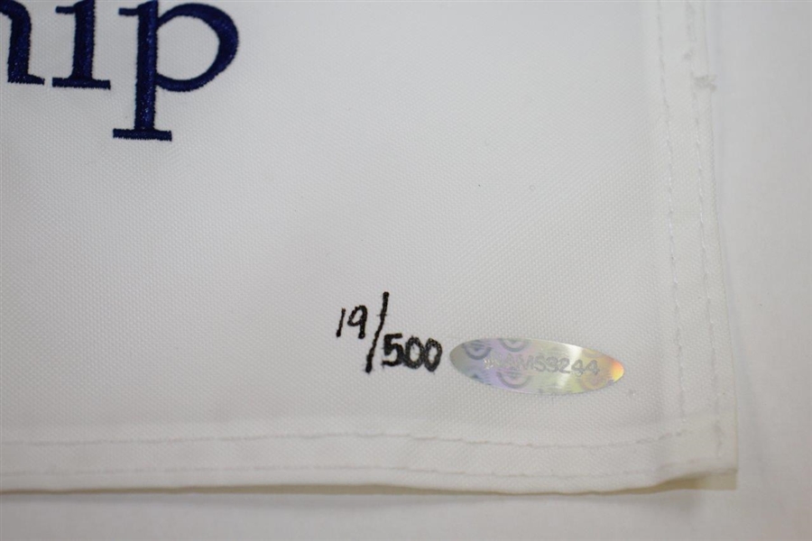 Tiger Woods Signed 1999 PGA at Medinah Embroidered White Flag Ltd Ed 19/500 UDA #BAM53244