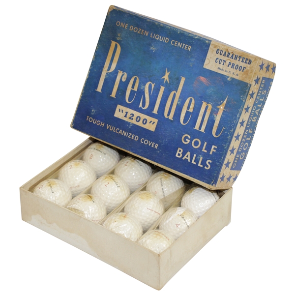 Dozen President 1200 Liquid Center Golf Balls in Original Box