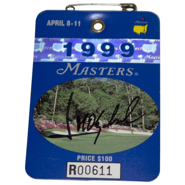 Jose Maria Olazabal Signed 1999 Masters Tournament Badge #R00611 JSA #R61520